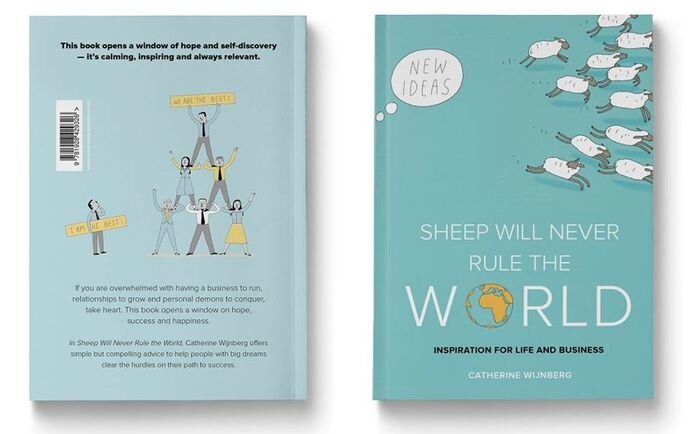 Front and back of the book "Sheep Will Never Rule The World"