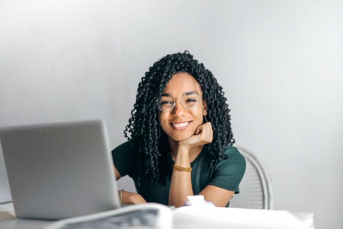 woman in front of laptop